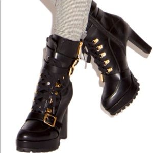 Salti black and gold bootie size 10 USED